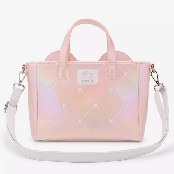 Loungefly Disney Minnie Mouse Pink Pearl Mini Satchel Bag - Picture 4 of 7